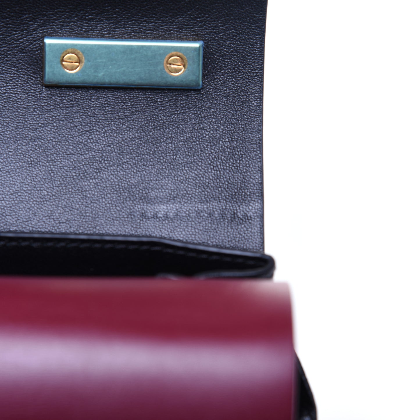 Smooth Calfskin Medium Vring Shoulder Bag Rouge Pur Cerise Black