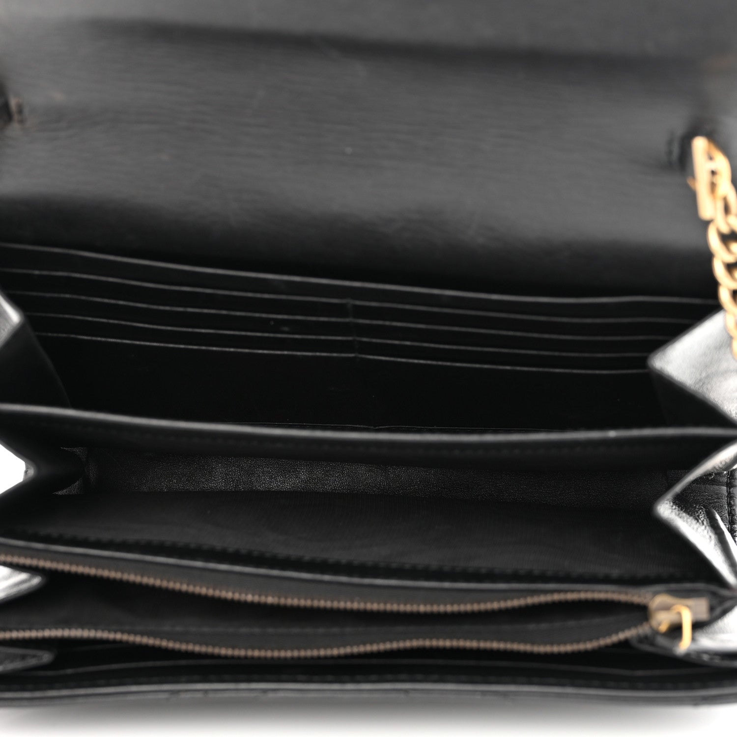 Gucci Calfskin Matelasse GG Marmont Chain Wallet Black 5 of 11