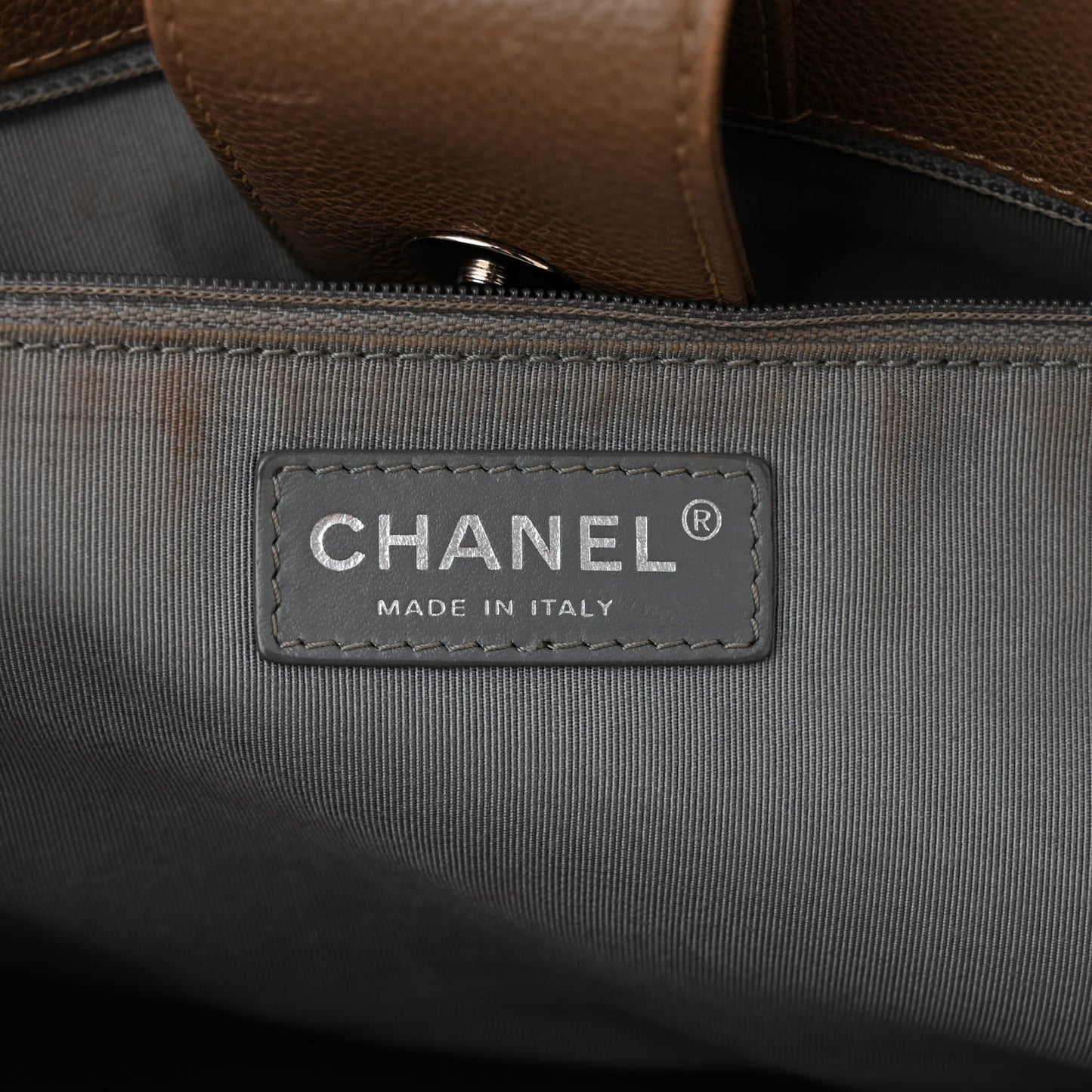 Calfskin Cerf Executive Shopper Tote Light Brown