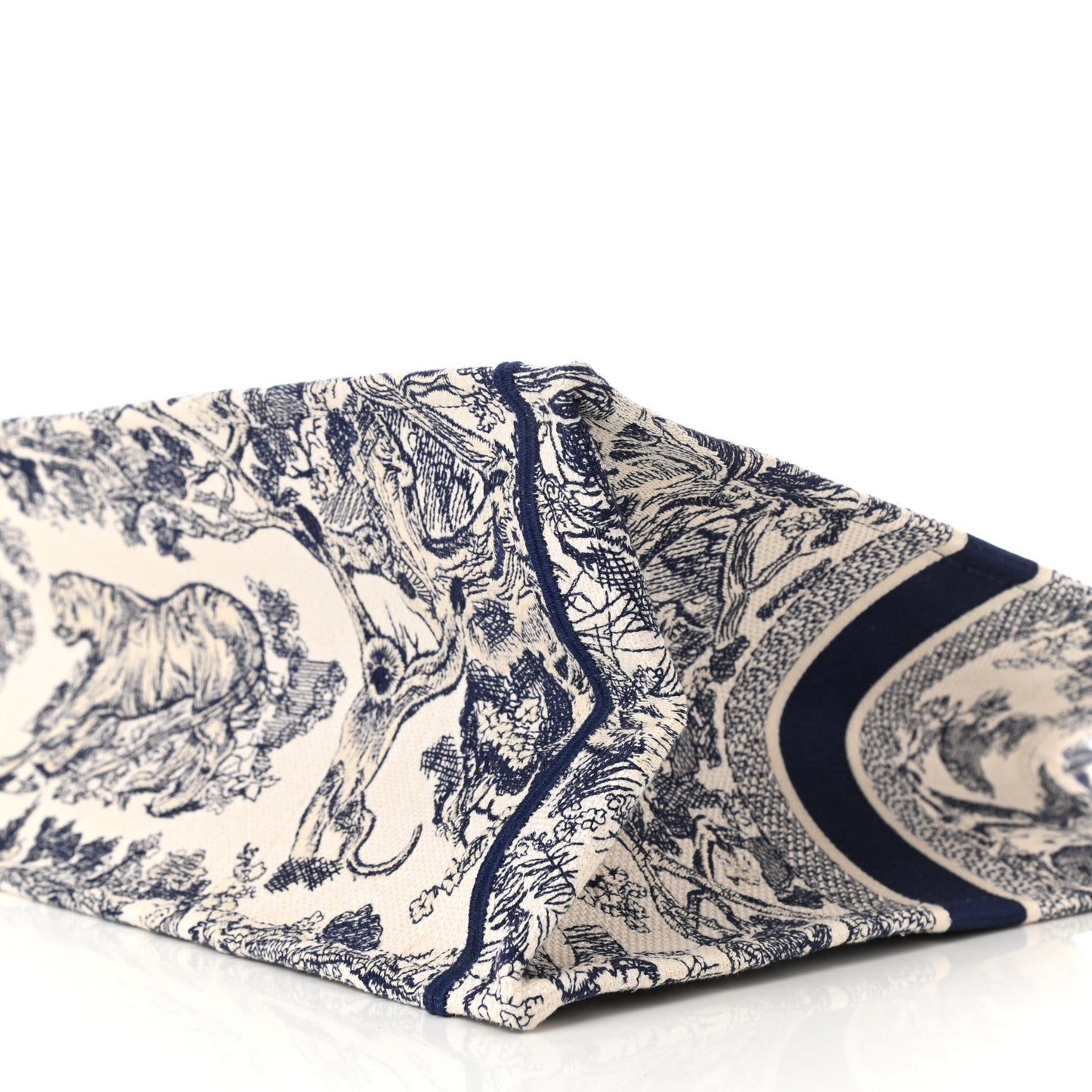 Canvas Embroidered Large Dioriviera Toile De Jouy Book Tote Blue