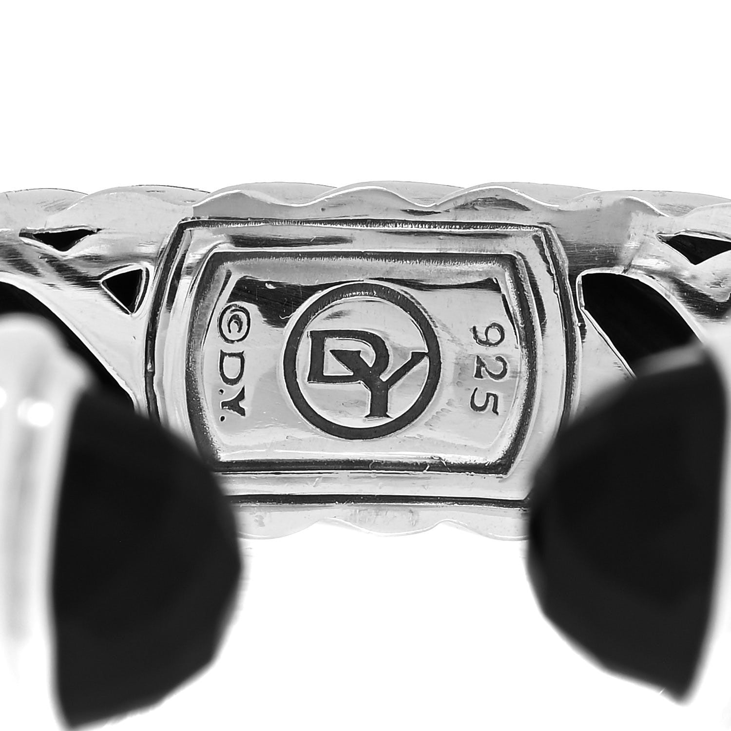 David Yurman Sterling Silver Black Onyx 10mm Waverly Bracelet 3 of 4