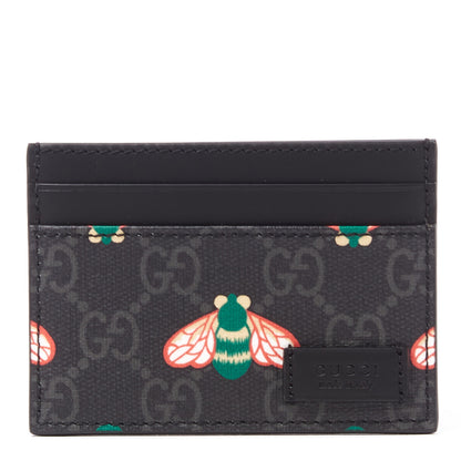 Gucci GG Supreme Monogram Bee Multicolor Appia Calfskin Card Holder Black Multicolor 1 of 7