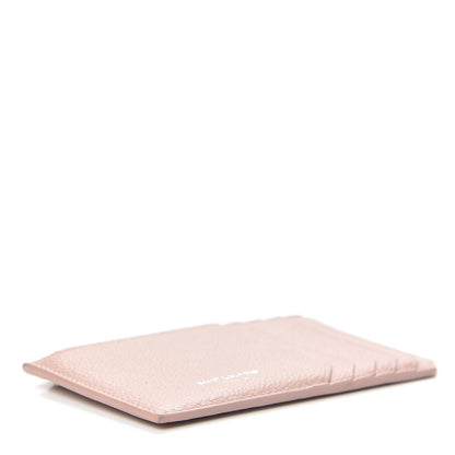 Saint Laurent Grained Calfskin 5 Fragments Zip Pouch Card Holder Pale Pink 4 of 7