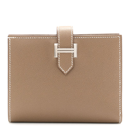 Hermes Madame Calfskin Bearn Compact Wallet Etoupe 1 of 7