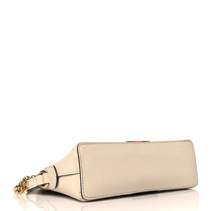 Gucci Textured Dollar Calfskin Web Small Ophidia Dome Shoulder Bag Mystic White 1 of 12