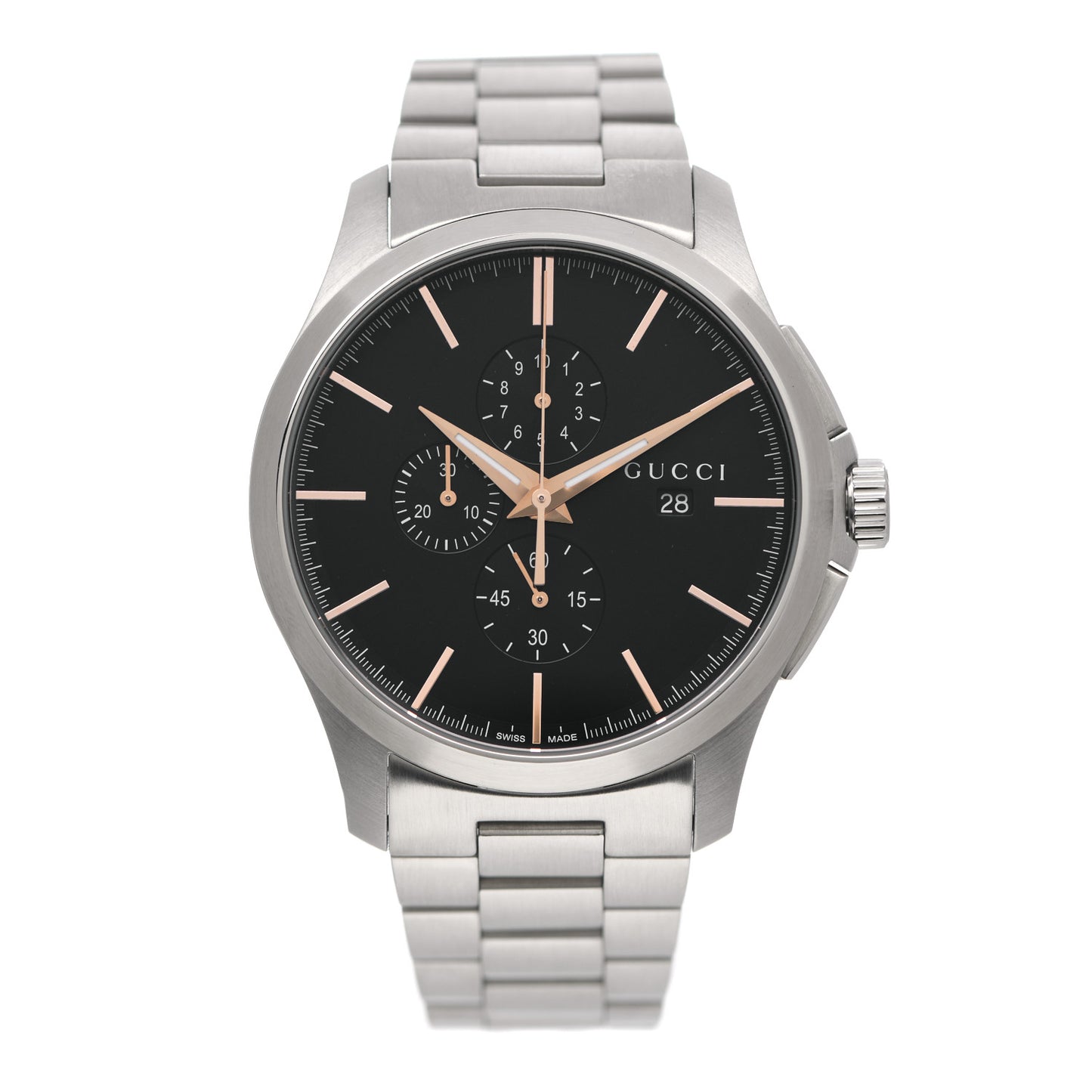 Stainless Steel 44mm G-Timeless Chronograph Quartz Watch Black