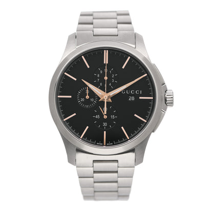 Gucci Stainless Steel 44mm G-Timeless Chronograph Quartz Watch Black 1 of 5