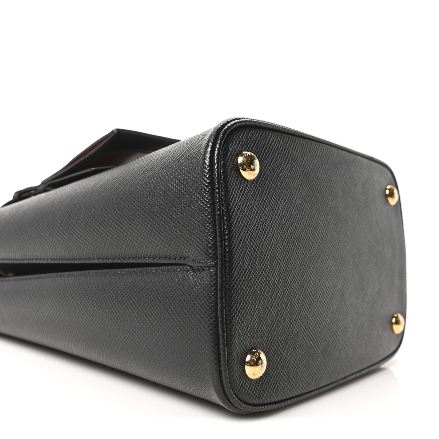 Saffiano Cuir Medium Panier Bucket Bag Black Fuoco
