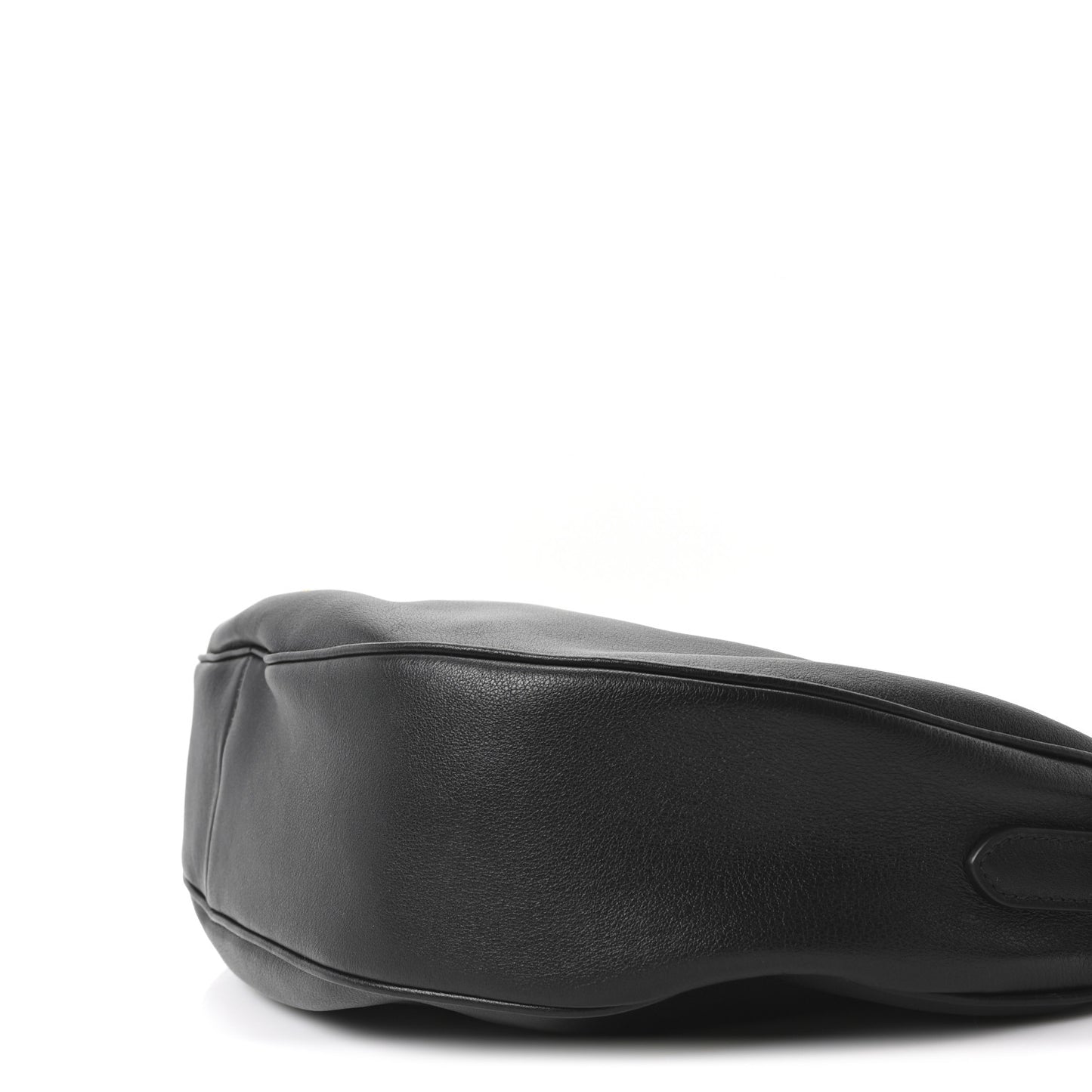 Soft Grain Calfskin Large Demi-Lune Shoulder Bag Black