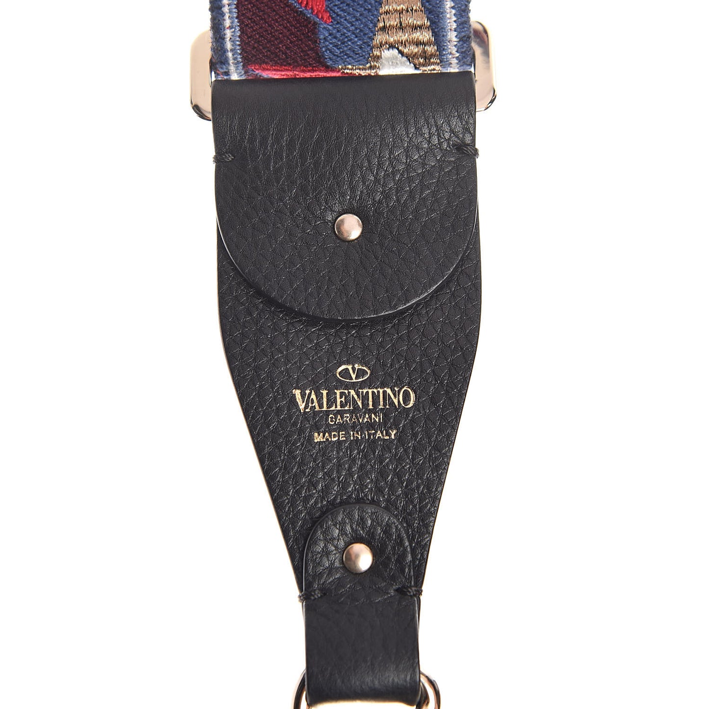 Canvas Camustars Embroidered Rockstud Guitar Strap Multicolor