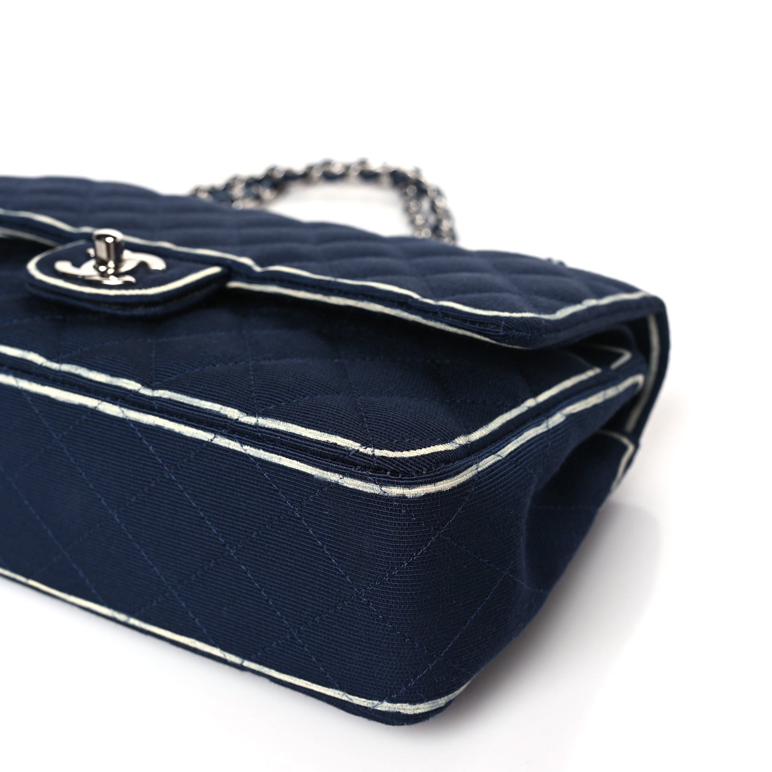 Chanel Grosgrain Quilted Medium Double Flap Navy 9 of 9
