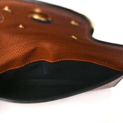 Valentino Garavani Grained Calfskin Vlogo Flap Wristlet Pouch Tan 5 of 9