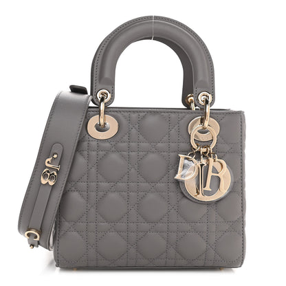 Christian Dior Lambskin Cannage Small My ABCDior Lady Dior Grey 1 of 9