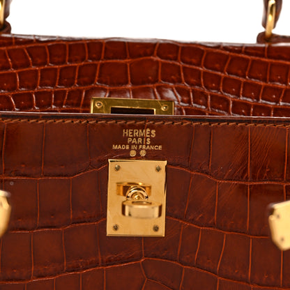 Hermes Shiny Niloticus Crocodile Kelly Sellier 20 Miel 6 of 9
