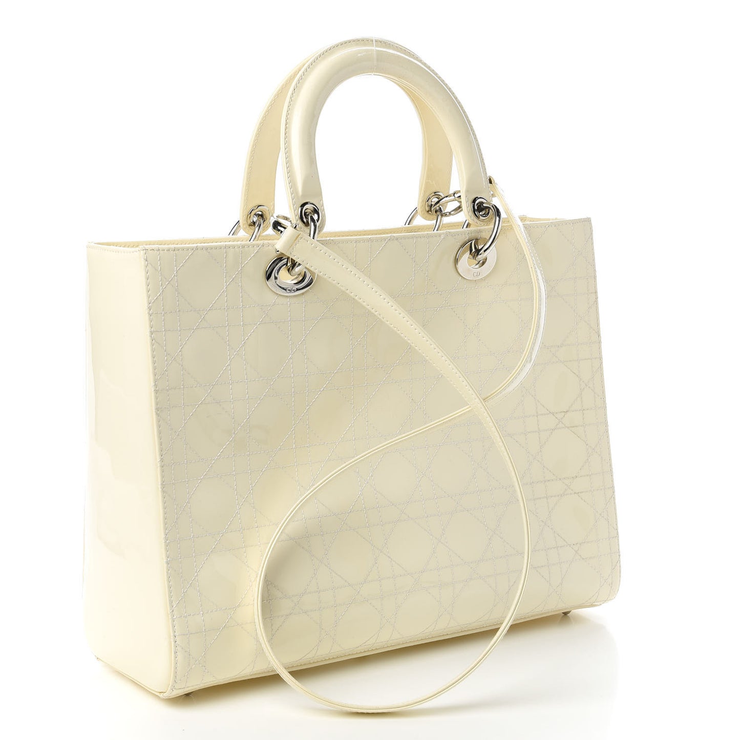 Patent Cannage Large Lady Dior White