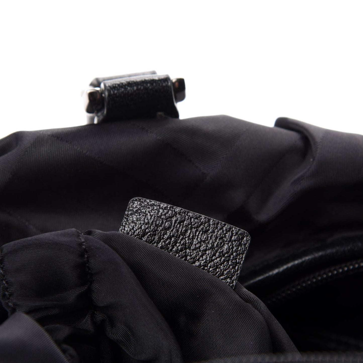 Nylon Tonal Check Diaper Bag Black