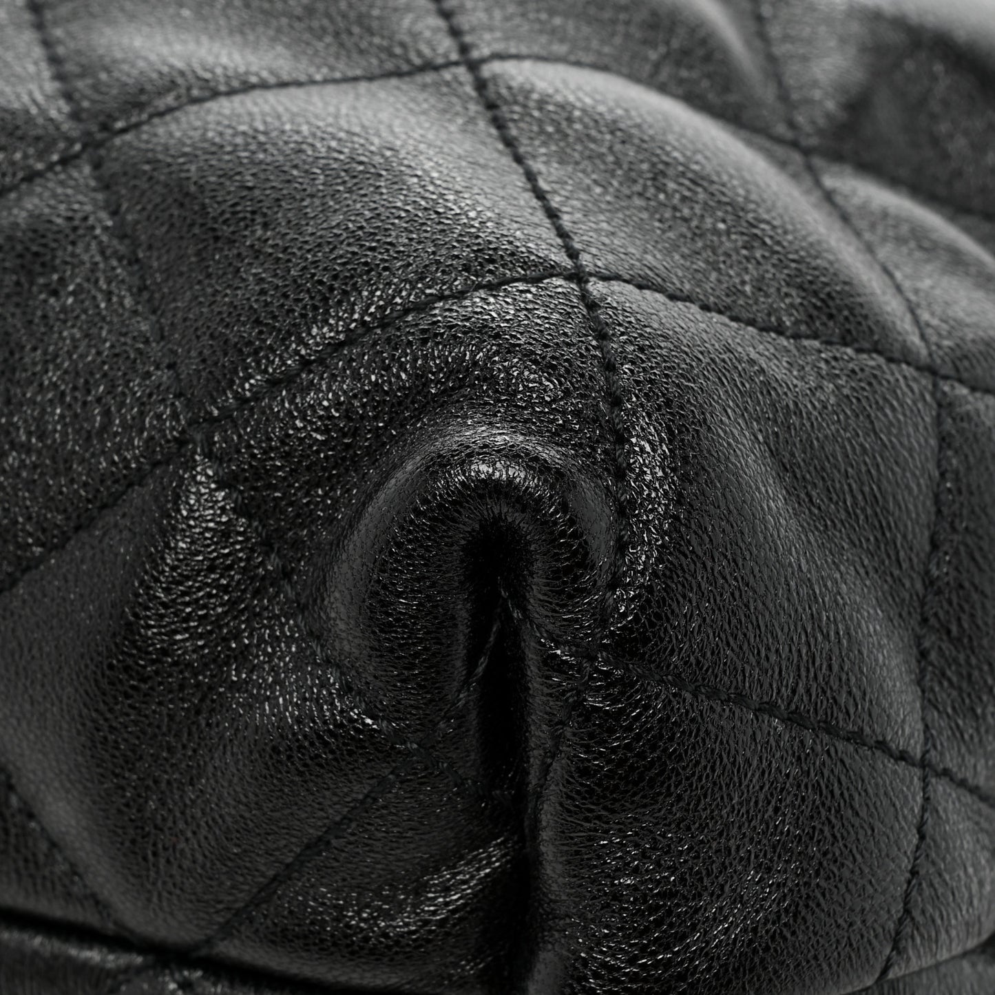 Lambskin Quilted Maxi Icare Shopping Tote Black