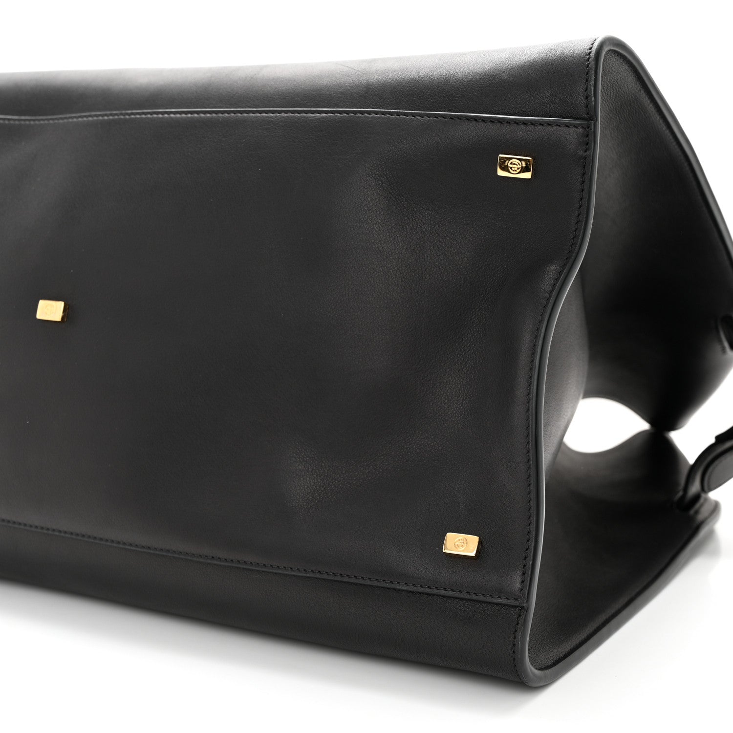The Row Polished Saddle Calfskin Soft Margaux 17 Black 9 of 10