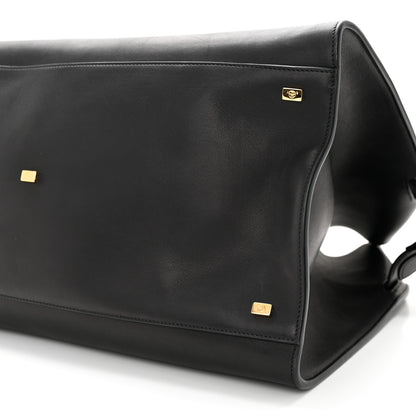 The Row Polished Saddle Calfskin Soft Margaux 17 Black 9 of 10