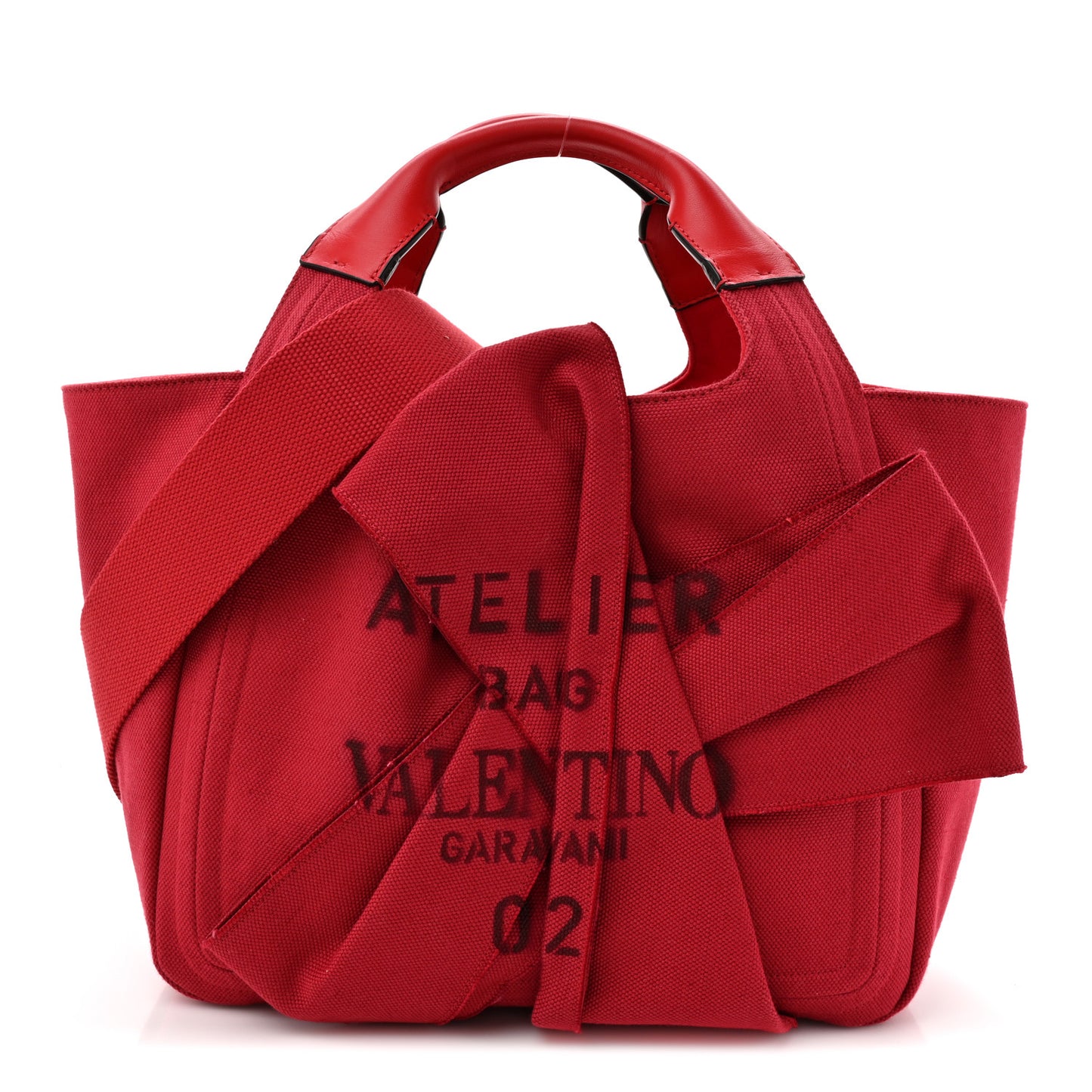 Canvas Atelier 02 Bow Edition Small Tote Bag Red