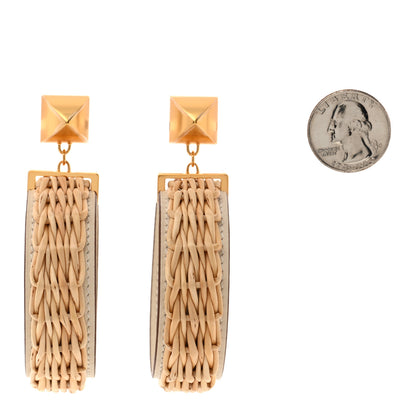 Hermes Wicker Swift Medor Picnic Earrings GM Nata 2 of 6