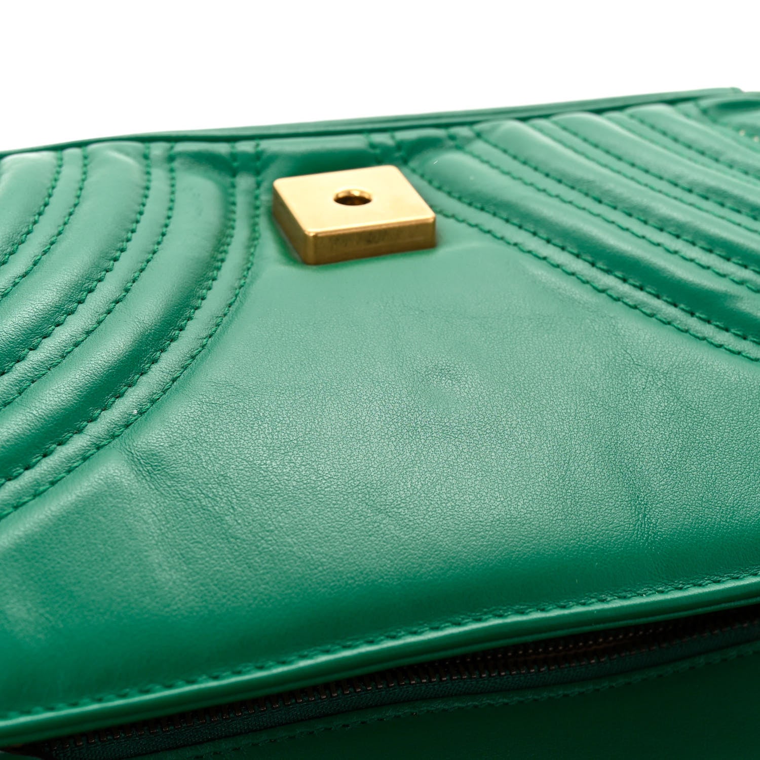 Gucci Calfskin Matelasse Small GG Marmont Shoulder Bag Emerald Green 11 of 14