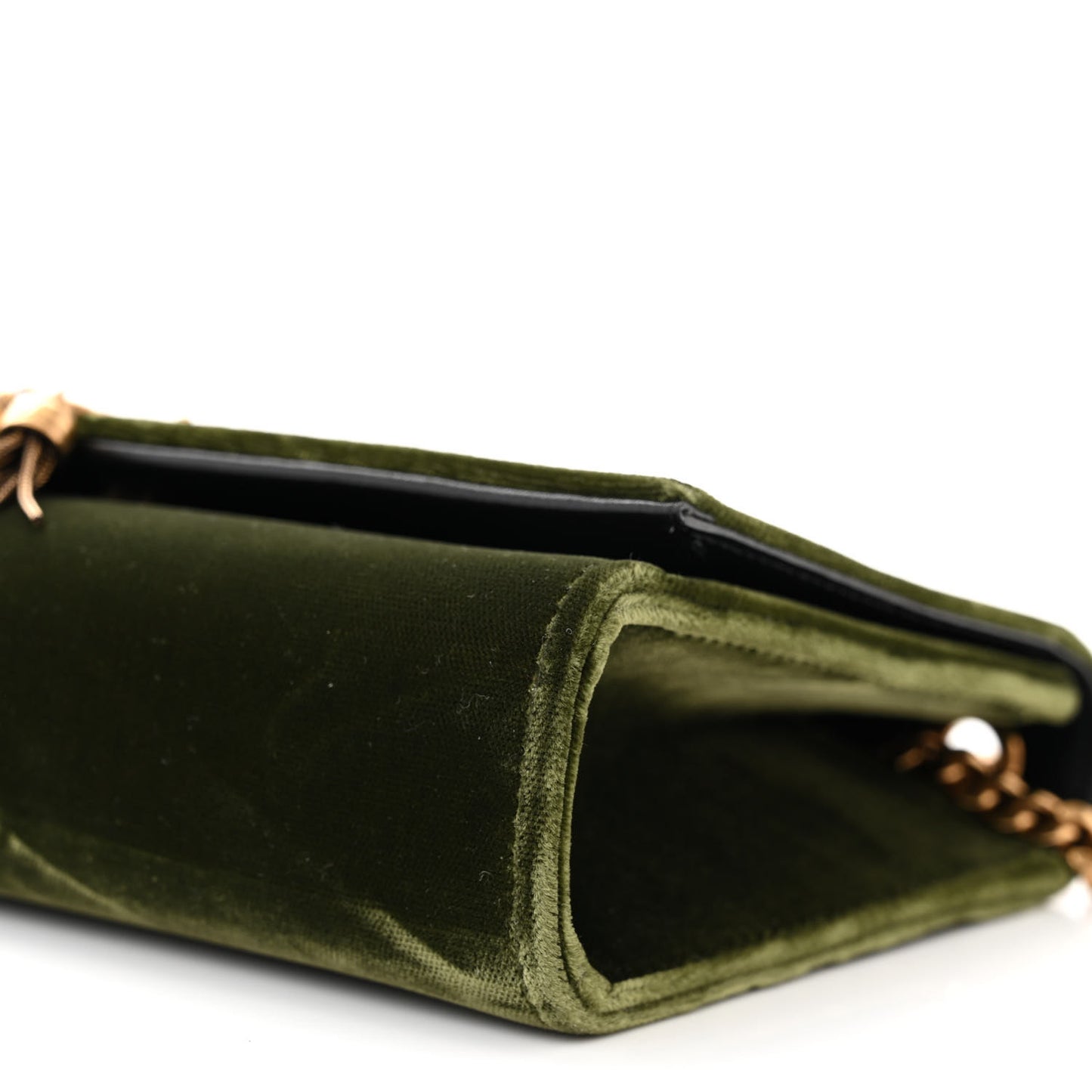 Velvet Monogram Small Kate Double Tassel Shoulder Bag Loden
