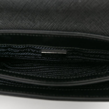 Prada Saffiano Chain Shoulder Bag Black 5 of 9