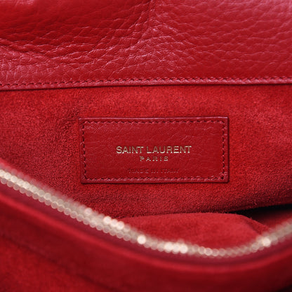 Saint Laurent Calfskin Canvas Small Muse Two Red 6 of 11