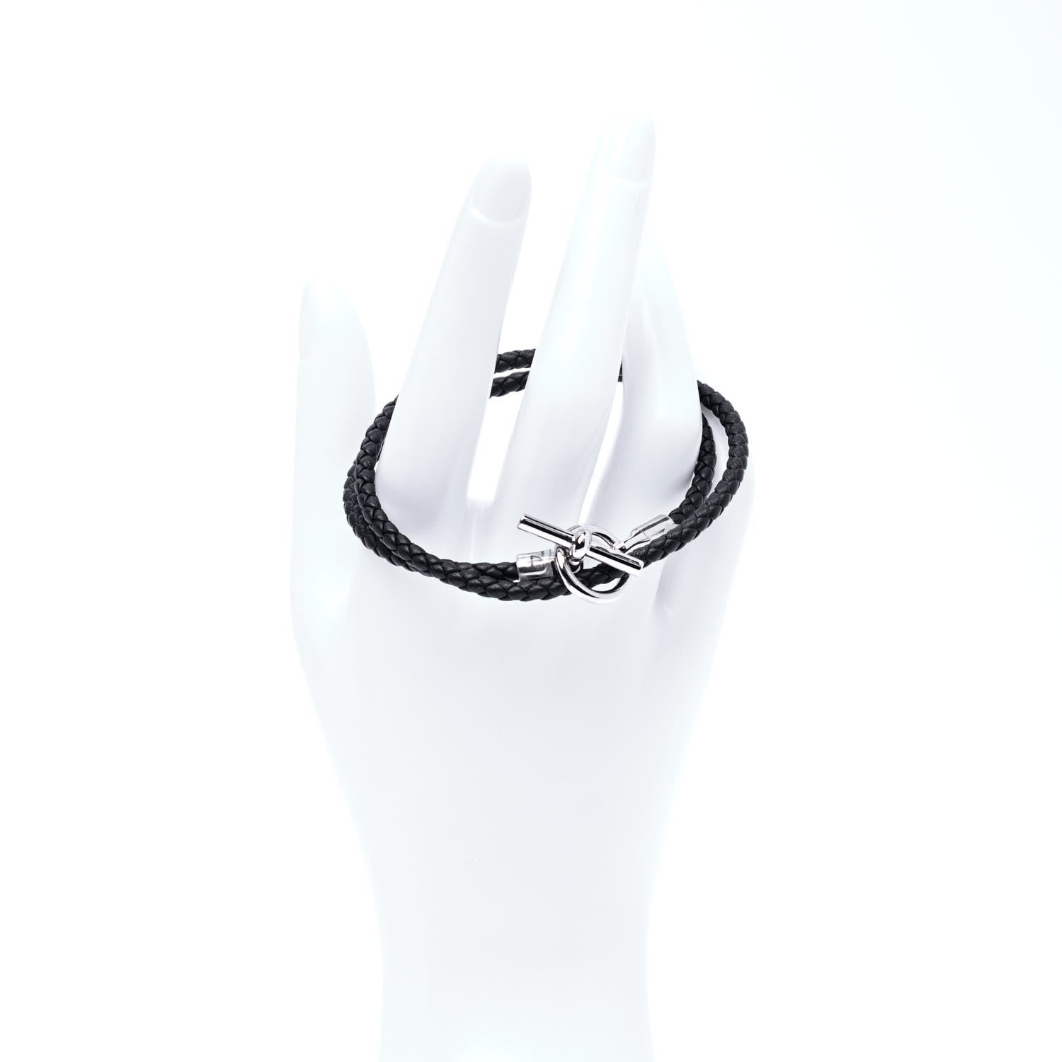 Hermes Swift Double Tour Glenan Bracelet T4 Black 2 of 5