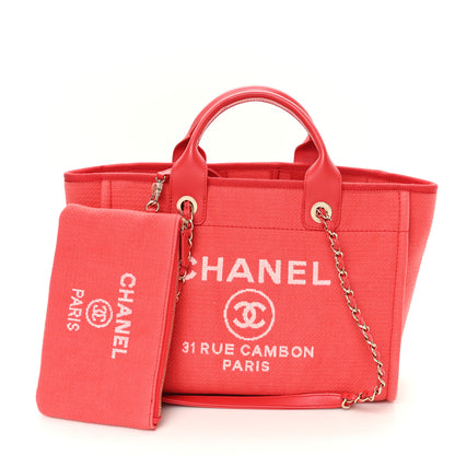 Chanel Mixed Fibers Small Deauville Tote Red 3 of 12