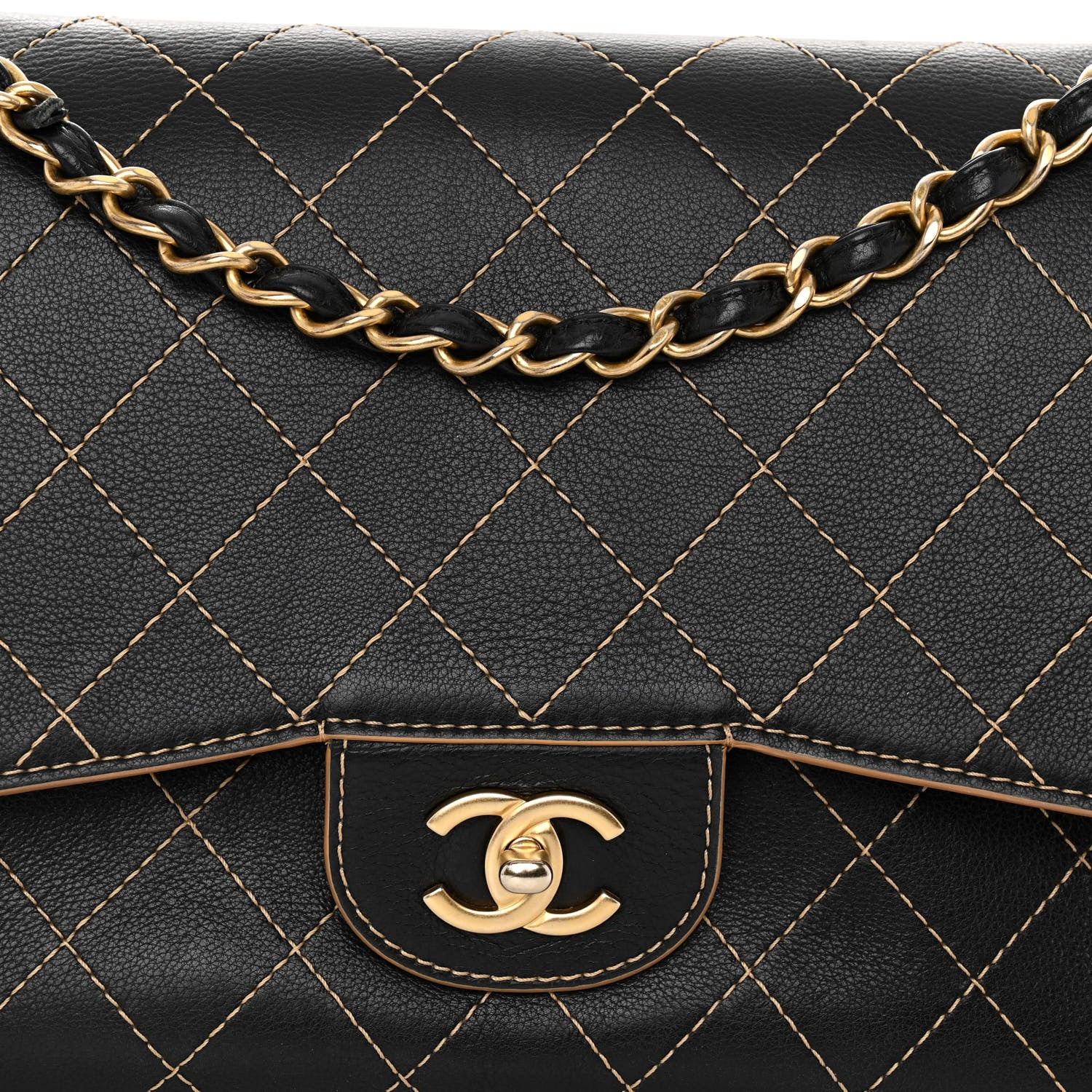 Chanel Calfskin Stitched Jumbo Double Flap Black 7 of 12