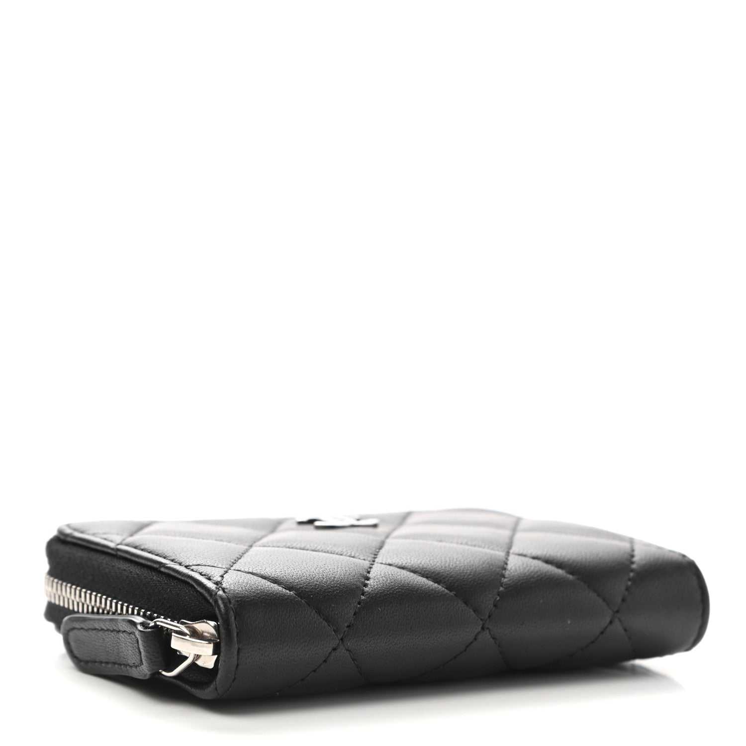 Chanel Lambskin Quilted Zip Coin Purse Black 4 of 7
