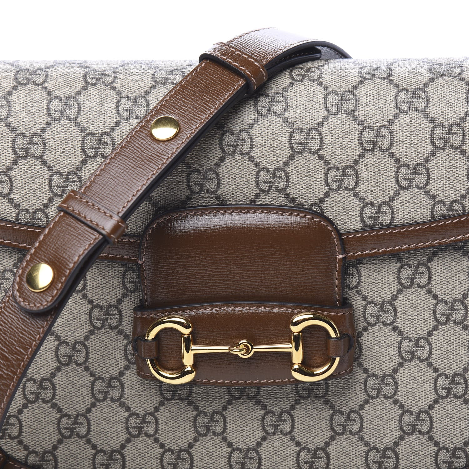 Gucci GG Supreme Monogram Horsebit 1955 Shoulder Bag Beige Brown Sugar 7 of 9