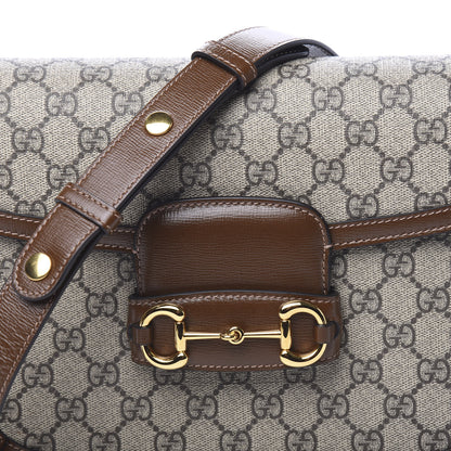 Gucci GG Supreme Monogram Horsebit 1955 Shoulder Bag Beige Brown Sugar 7 of 9