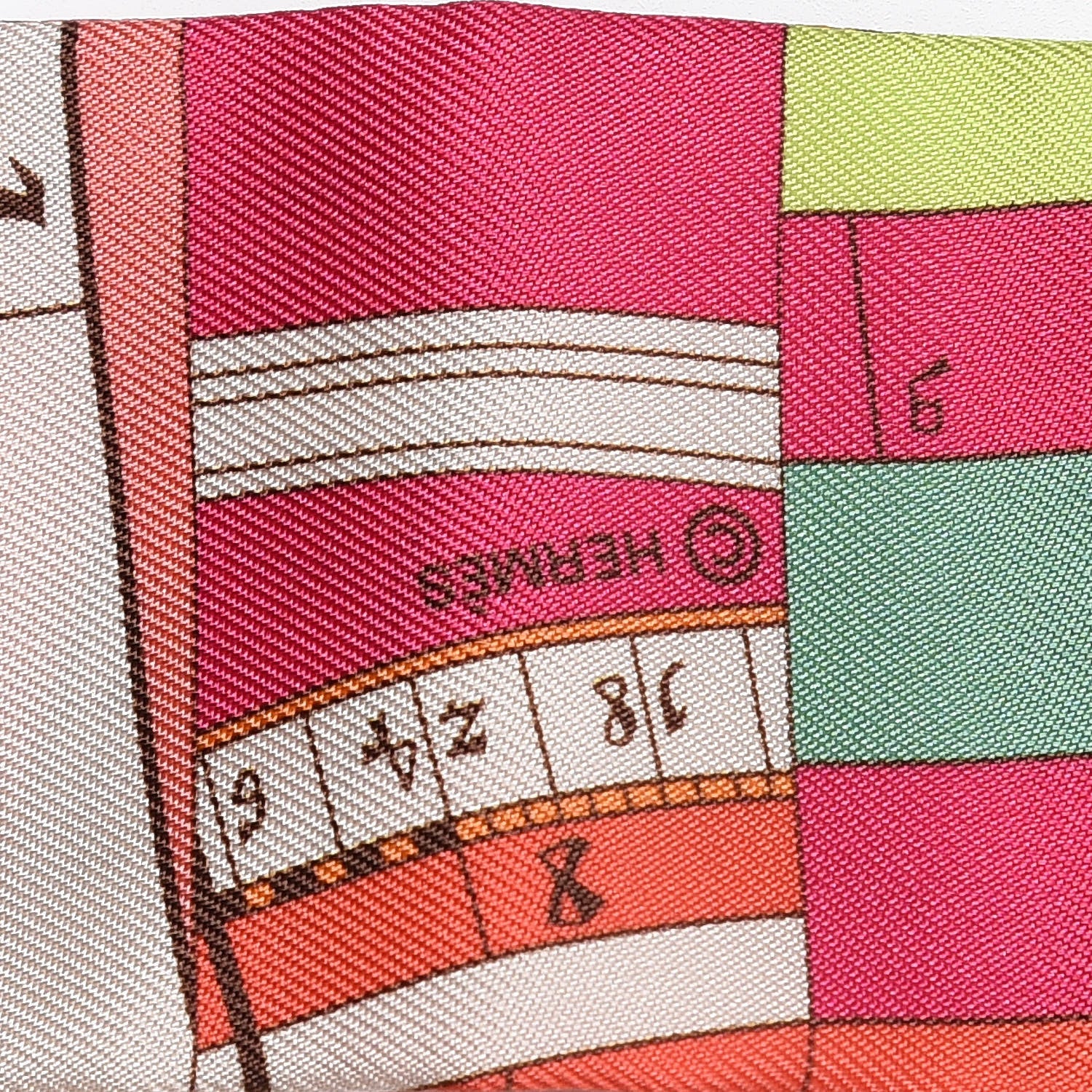 Hermes Silk Astrologie Twilly Rose Corail Vert Fluo 4 of 5