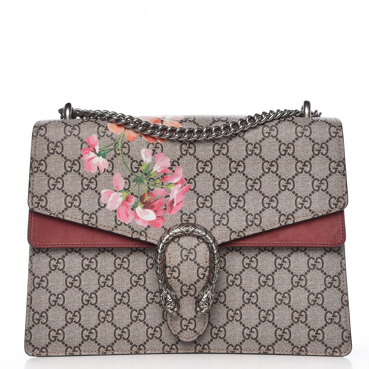 Gucci GG Supreme Monogram Blooms Medium Dionysus Shoulder Bag Beige Multicolor Dry Rose 1 of 10