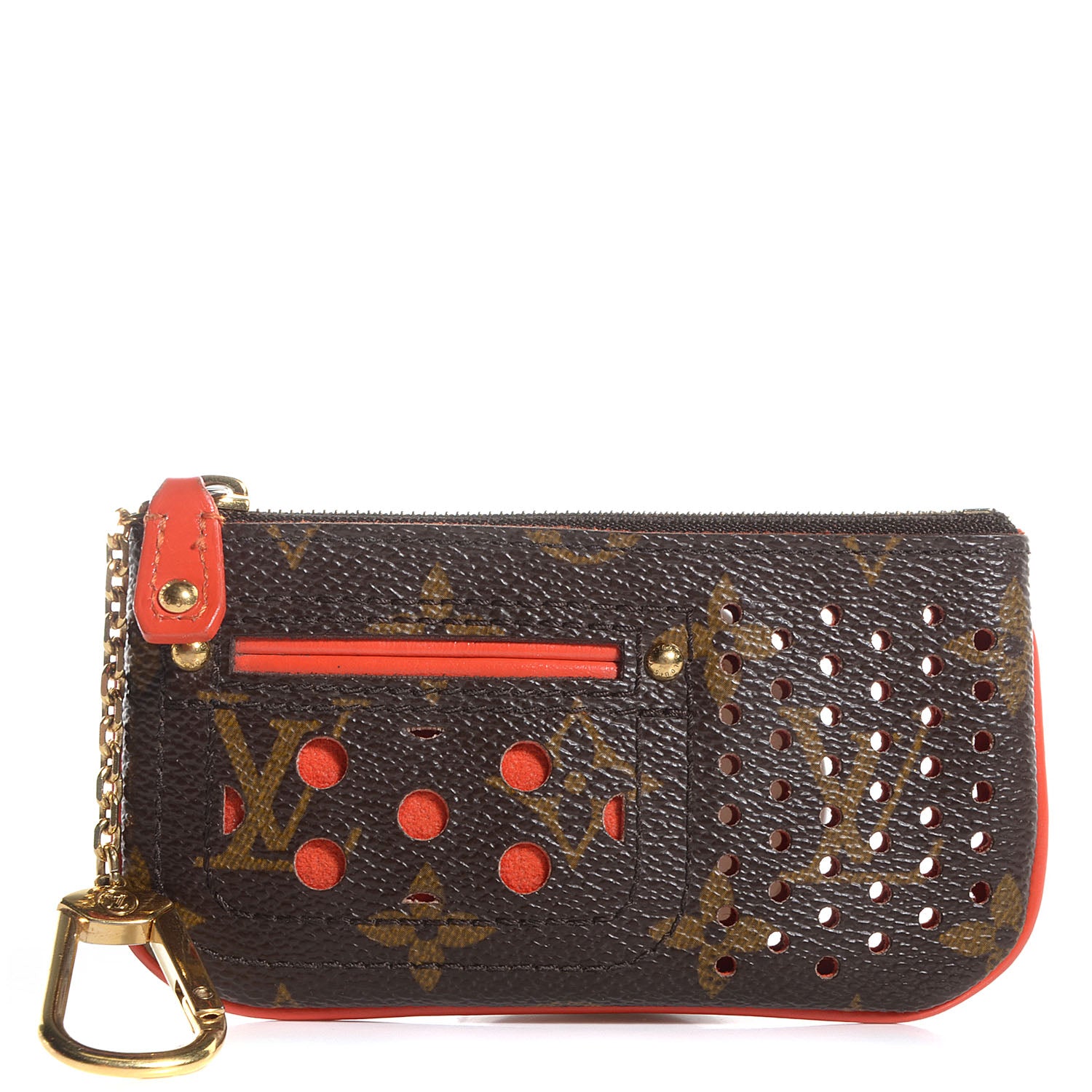 Louis Vuitton Monogram Perforated Key Pouch Orange 1 of 7