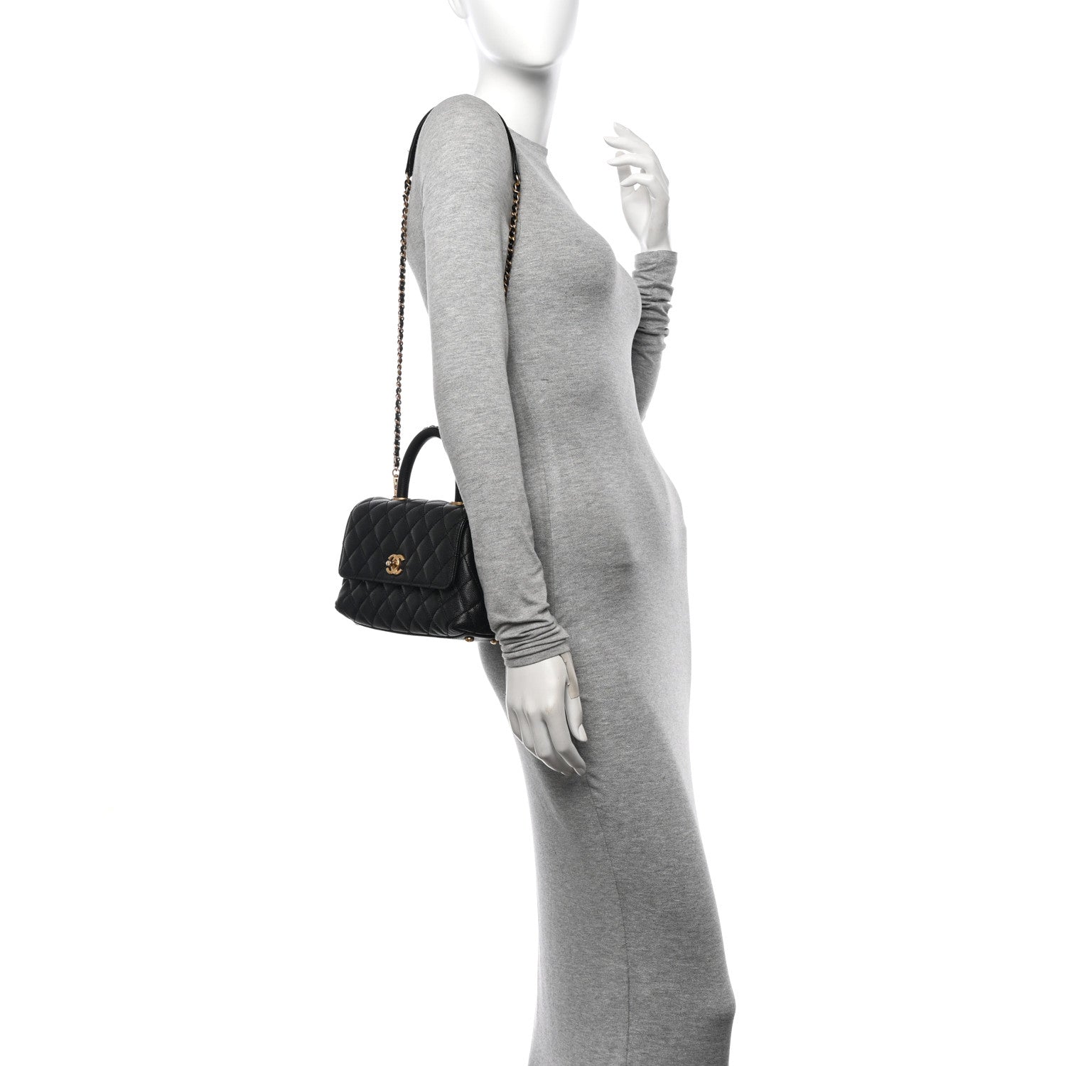 Chanel Caviar Quilted Mini Coco Chain Handle Flap Black 2 of 14