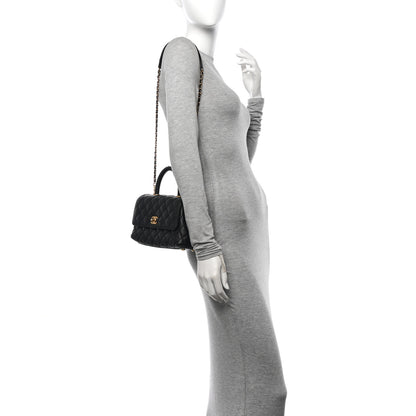 Chanel Caviar Quilted Mini Coco Chain Handle Flap Black 2 of 14