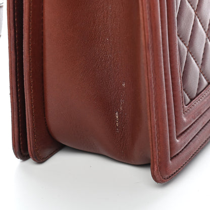 Chanel Lambskin Quilted Medium Boy Flap Burgundy 12 of 13
