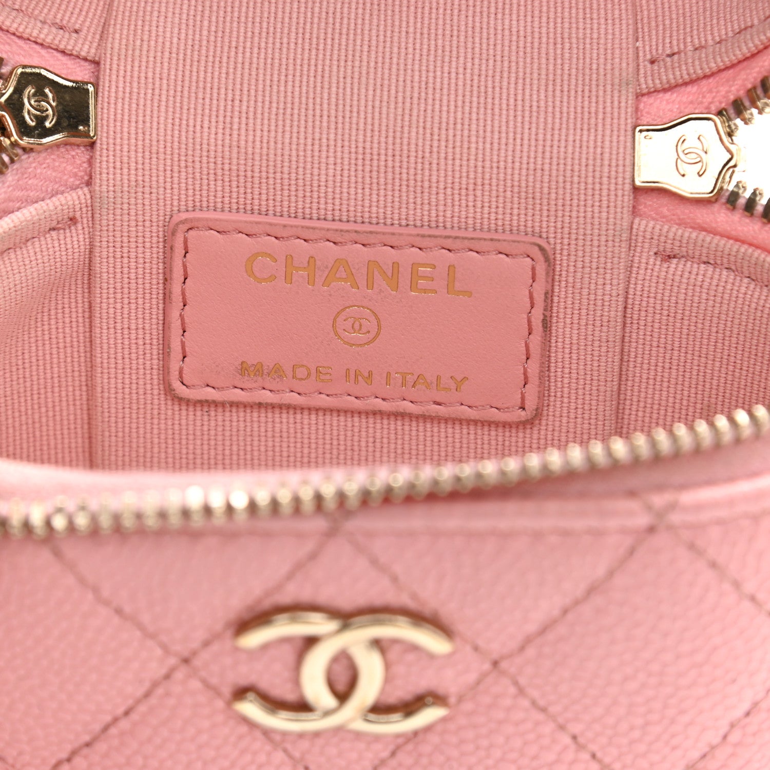 Chanel Caviar Quilted Small Handle With Care Vanity Case With Chain Pink 6 of 13