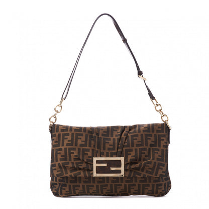 Fendi Zucca Patent Large Mia Shoulder Flap Tobacco 1 of 9