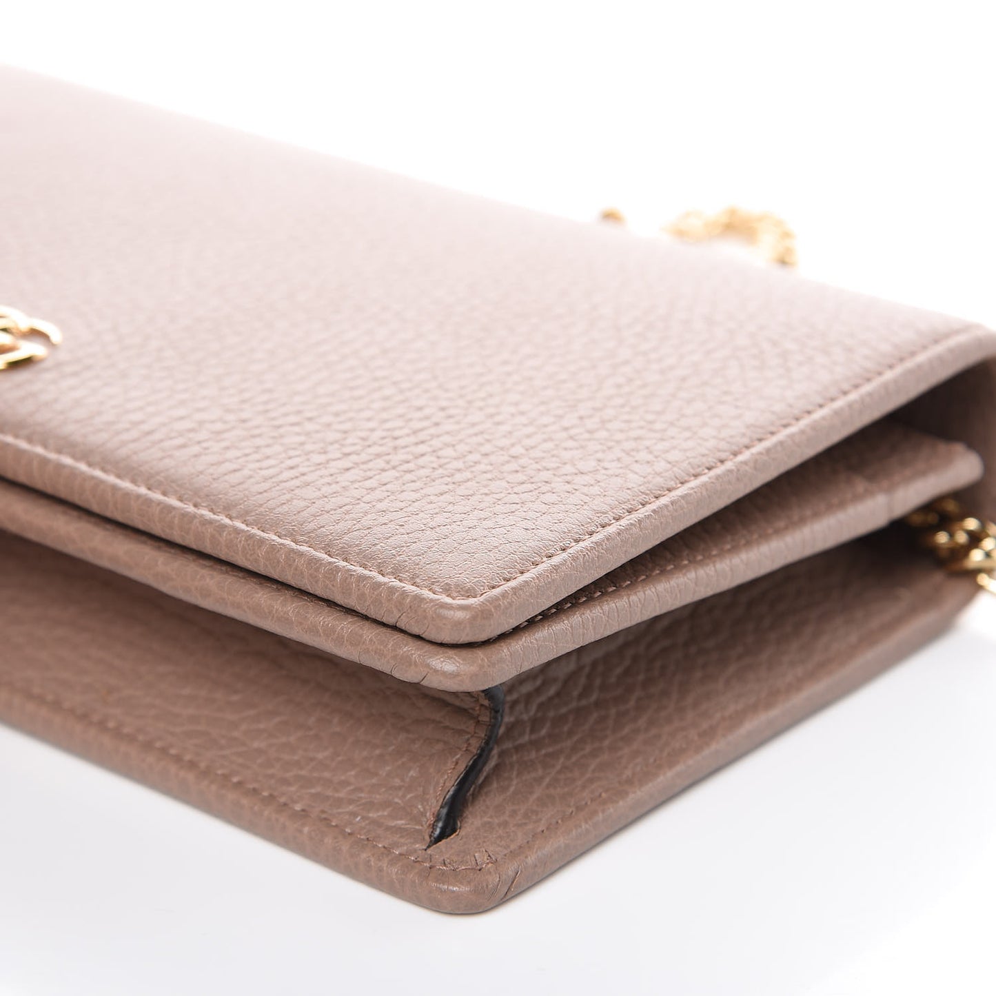 Calfskin Mini GG Marmont Chain Wallet Porcelain Rose
