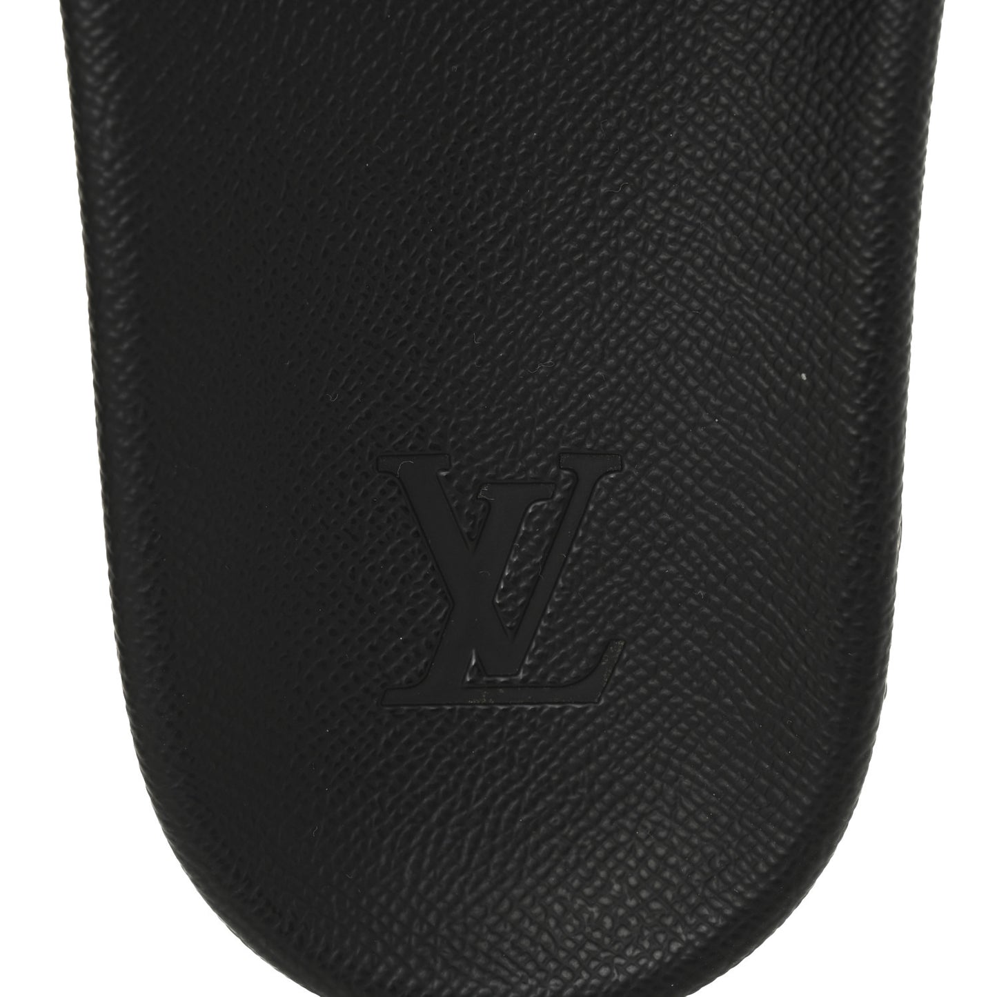 Rubber Embossed Monogram Mens Waterfront Mules 7.5 Black