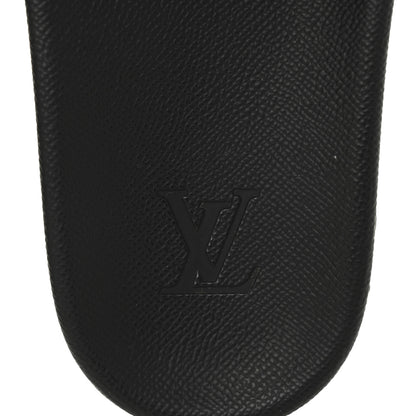 Louis Vuitton Rubber Embossed Monogram Mens Waterfront Mules 7.5 Black 7 of 8