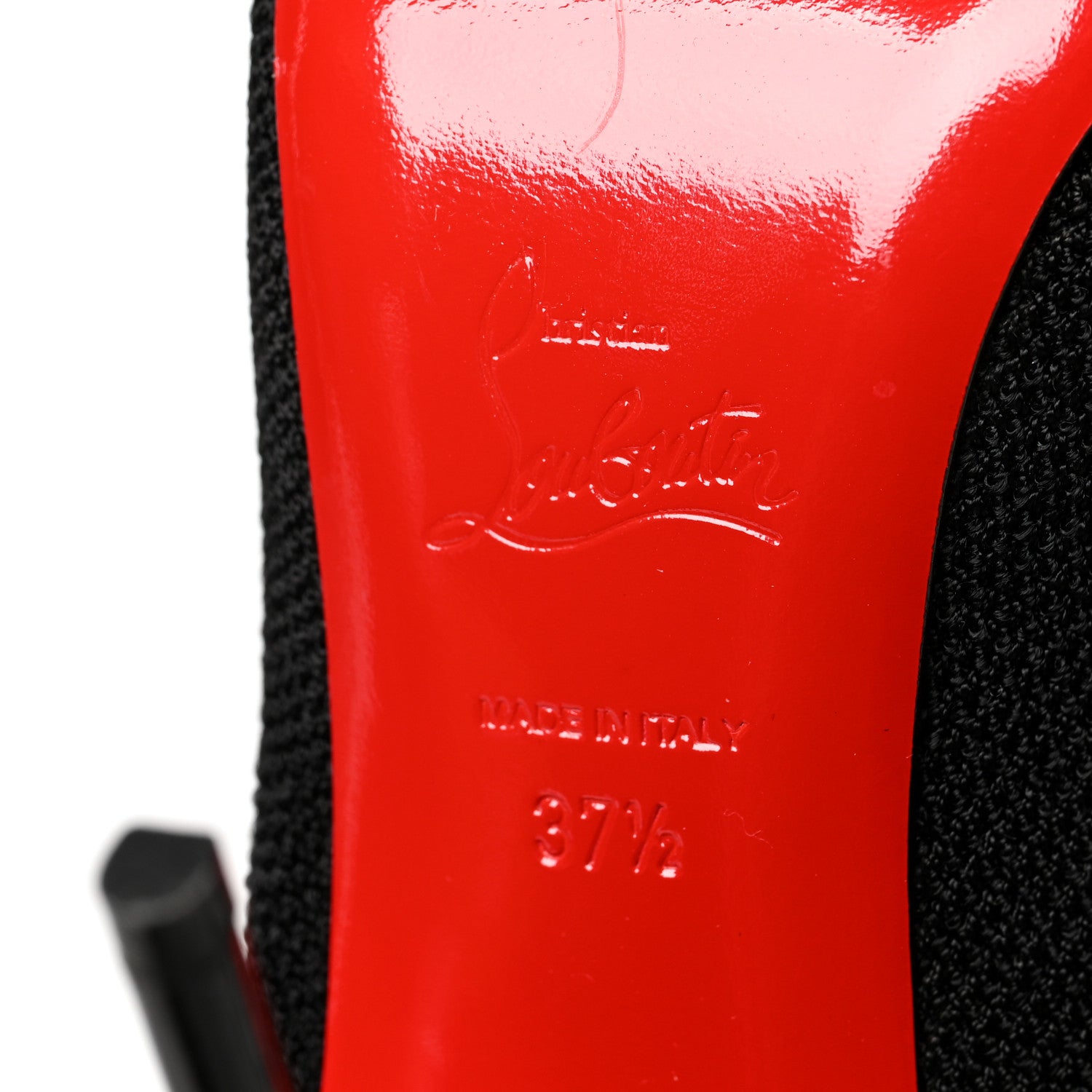 Christian Louboutin Patent Maille Tricot Frenchie 100 Sock Boots 37.5 Black 6 of 7