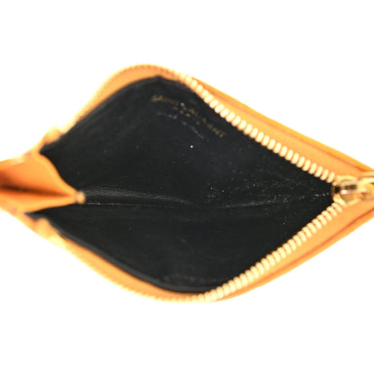 Saint Laurent Monogram Grain de Poudre 5 Fragments Zip Pouch Card Holder Orange 5 of 12