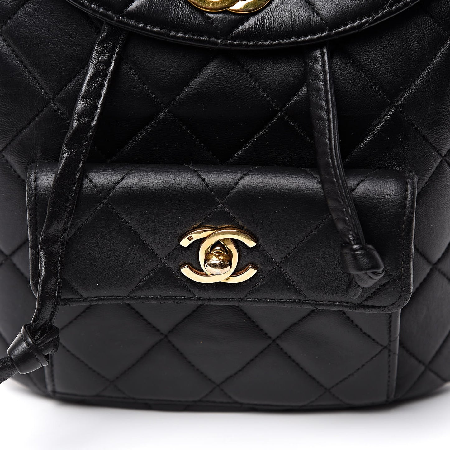 Lambskin Quilted CC Chain Backpack Black