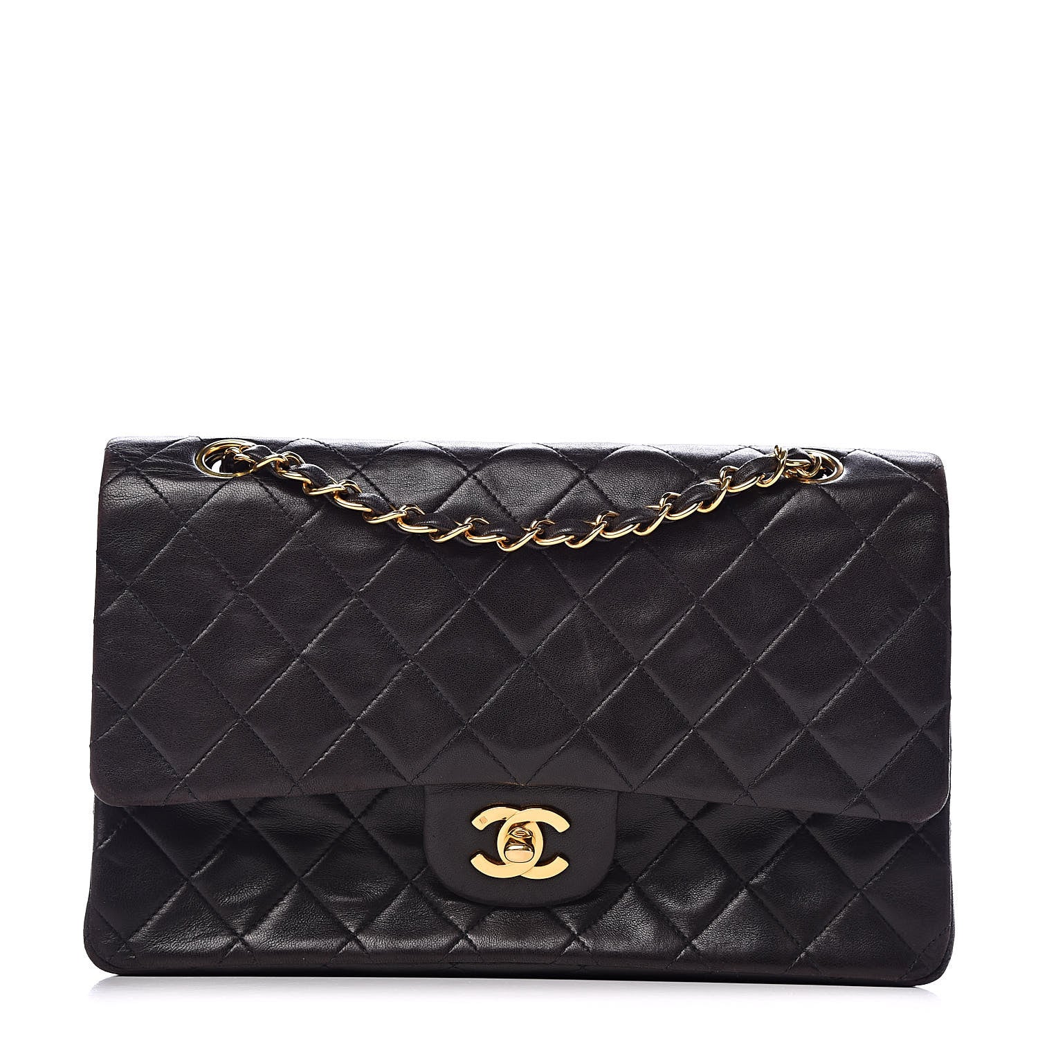Chanel Lambskin Quilted Medium Double Flap Black 1 of 15